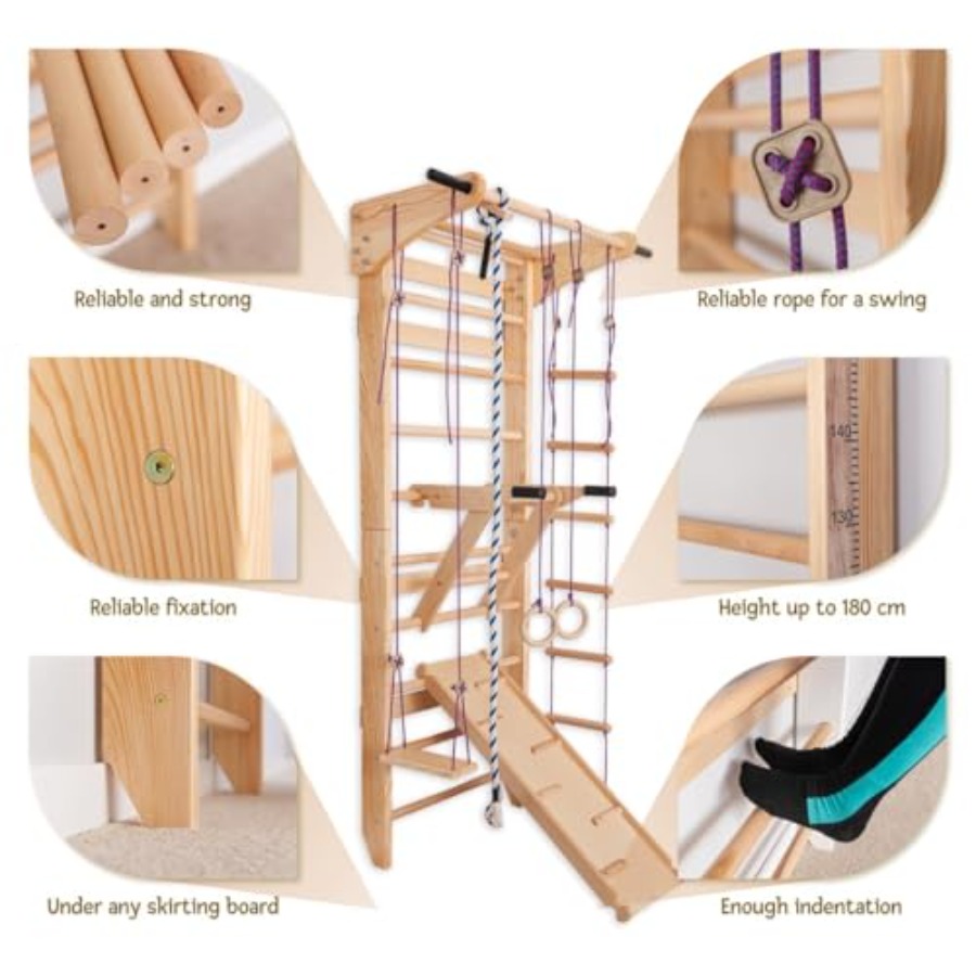 Escada sueca de madeira maciça - Gymnastic Ring Wood avaliação e preço